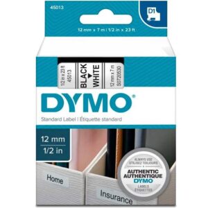 Dymo - 45013 - Cinta D1 12 mm x 7 m negro-blanco